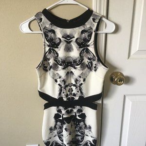 Black and White hi-low dress